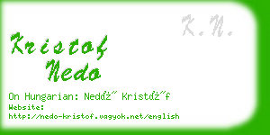 kristof nedo business card